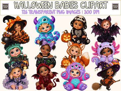 Halloween Babies Clipart — bundle preview
