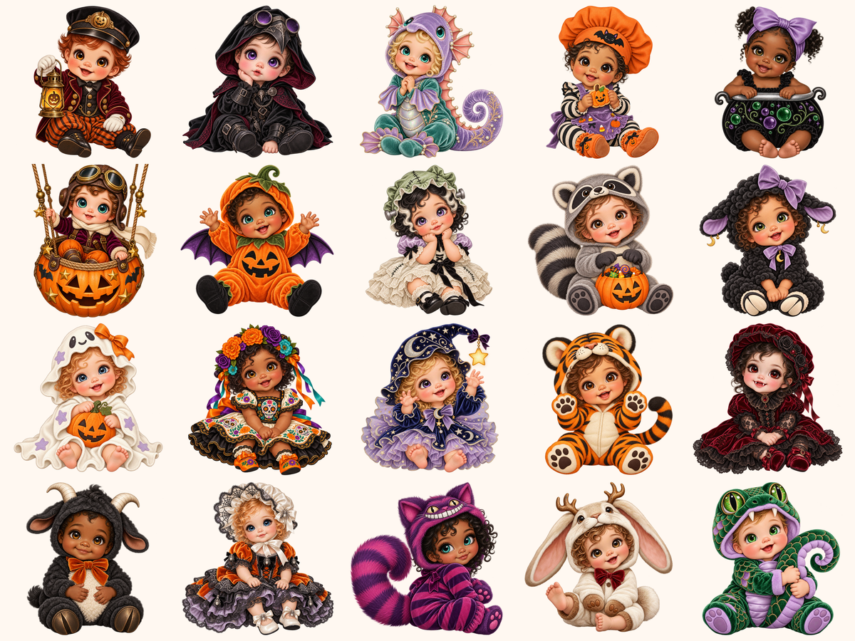Halloween Babies Clipart — preview 6