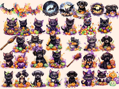 Halloween Candies Watercolor Clipart candy clipart - Wonders Artist