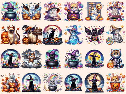 Halloween Cats Clipart autopost Black Cat PNG Cat Costume Clipart - WondersArtist