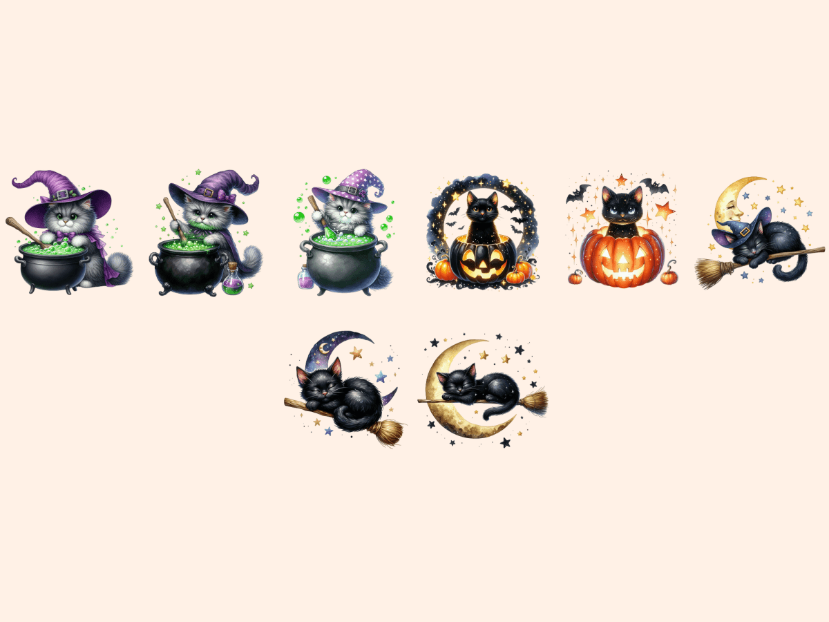 Halloween Cats Clipart autopost Black Cat PNG Cat Costume Clipart - WondersArtist