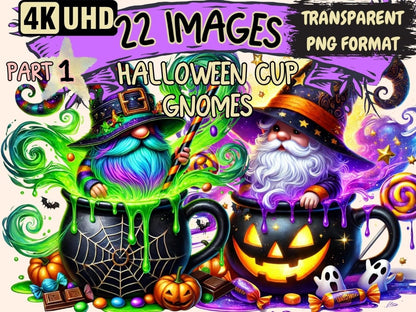 Halloween Cup Gnomes Clipart coffee cup clipart - Wonders Artist