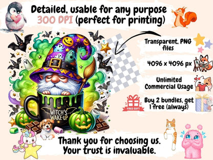 Halloween Cup Gnomes Clipart coffee cup clipart - Wonders Artist