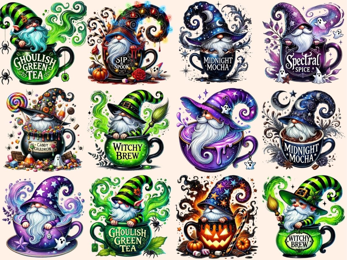 Halloween Cup Gnomes (P2) Clipart Cup Gnome Graphics - Wonders Artist