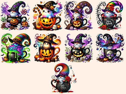Halloween Cup Gnomes (P3) Clipart Cup Gnome Graphics - Wonders Artist