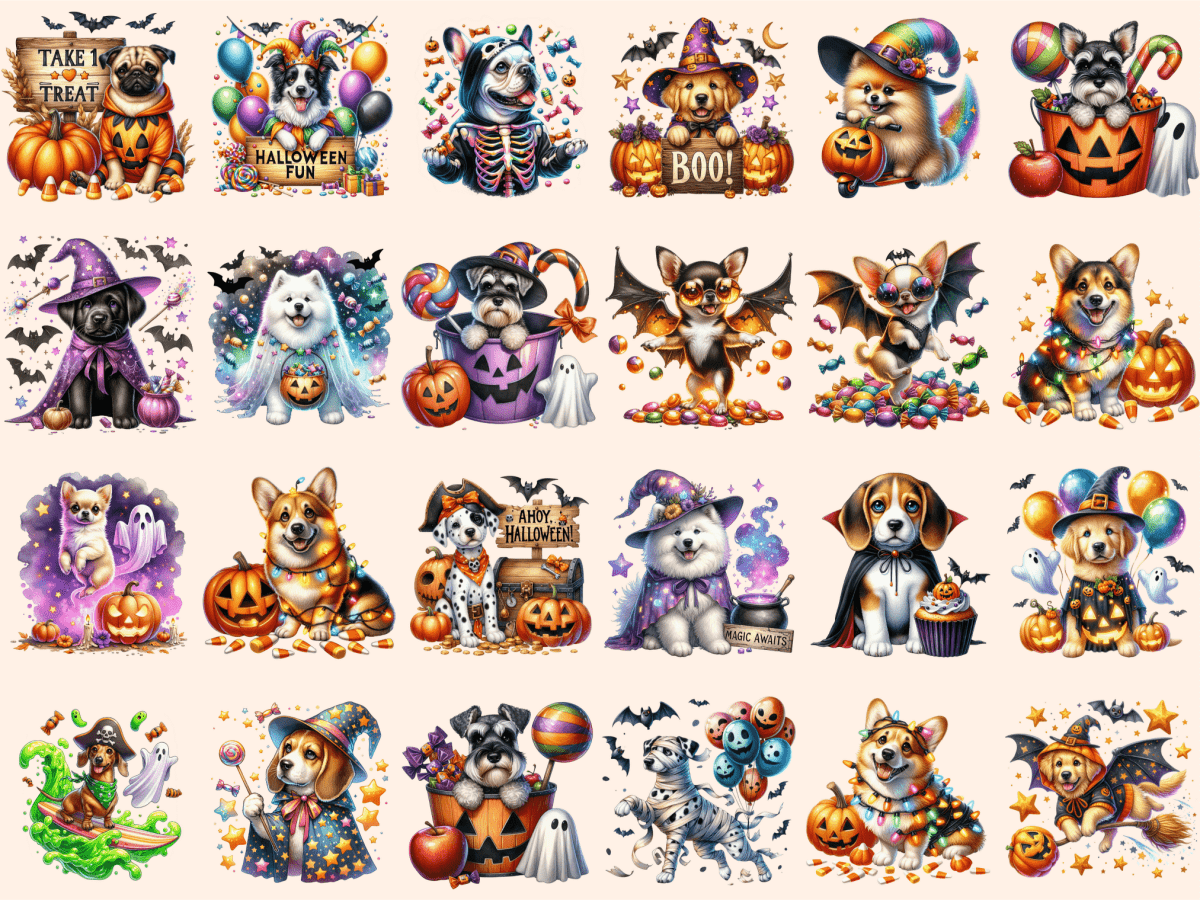 Halloween Dogs Clipart autopost Costume Dog Clipart Cute Dog Costume - WondersArtist