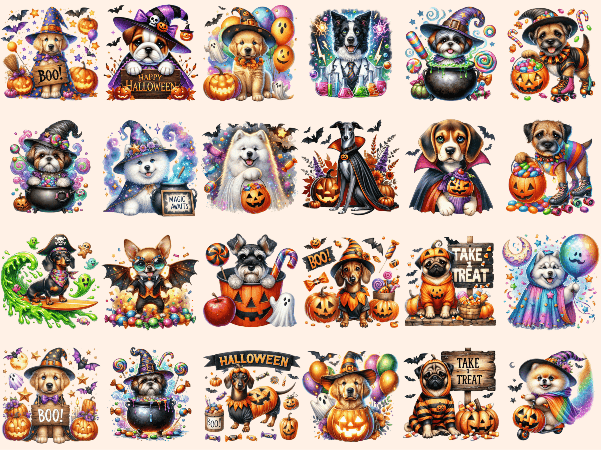 Halloween Dogs Clipart autopost Costume Dog Clipart Cute Dog Costume - WondersArtist