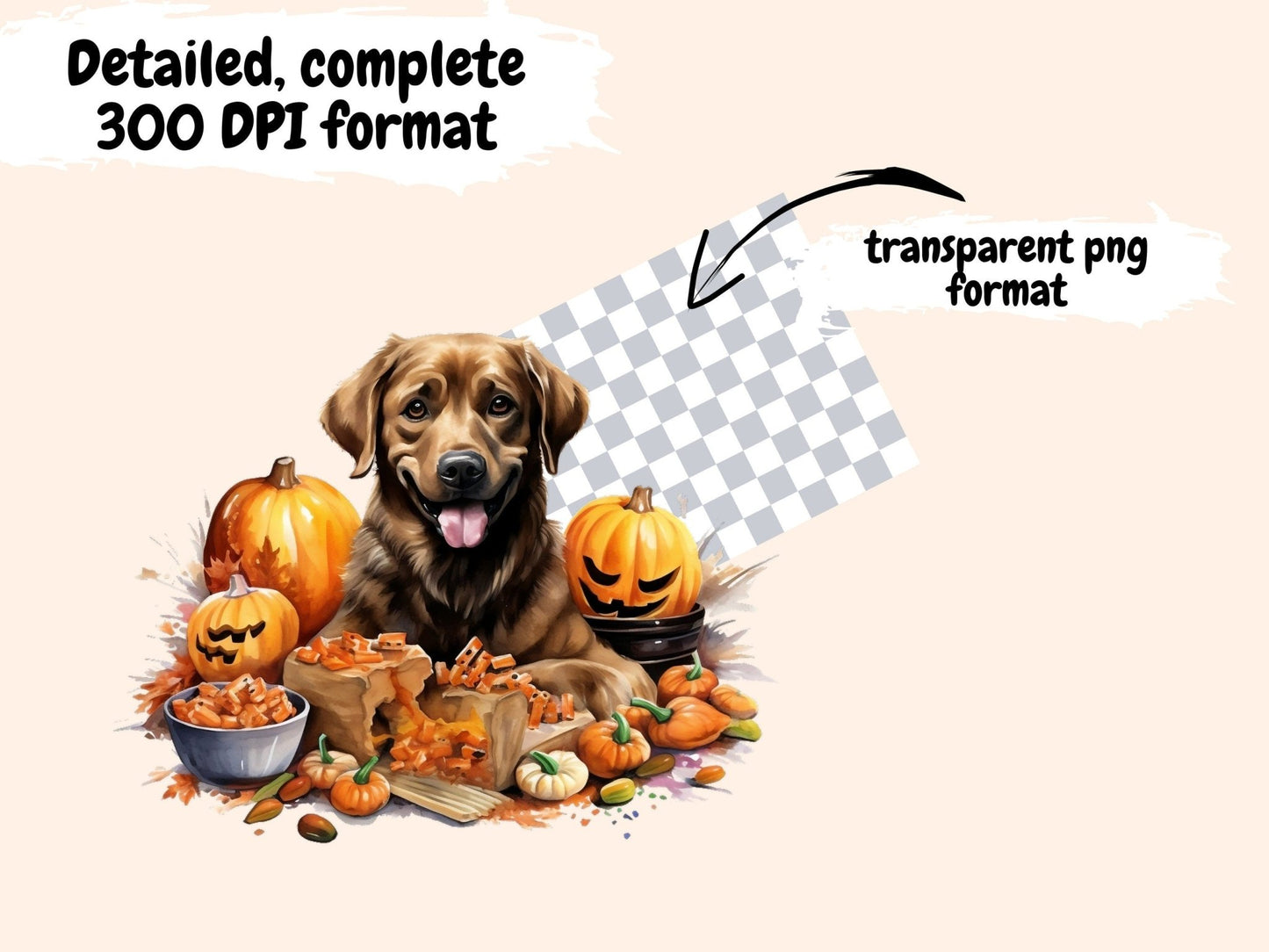 Halloween Dogs Watercolor Clipart - High - Quality Instant Digital Download for Creative Projects