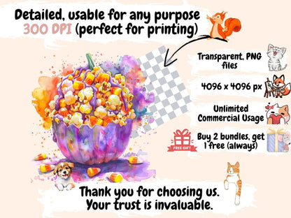 Halloween Food Watercolor Clipart halloween clipart - Wonders Artist