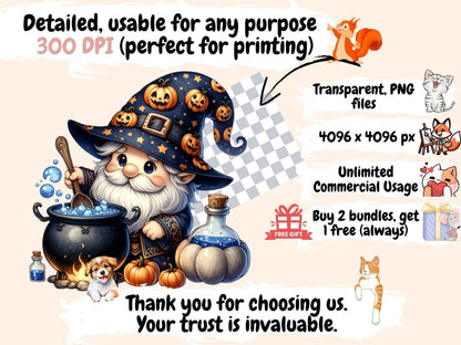 Halloween Gnomes (P3) Clipart Cute gnome art - Wonders Artist