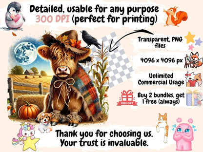 Halloween Highland Cows (P3) Clipart cow clipart - Wonders Artist