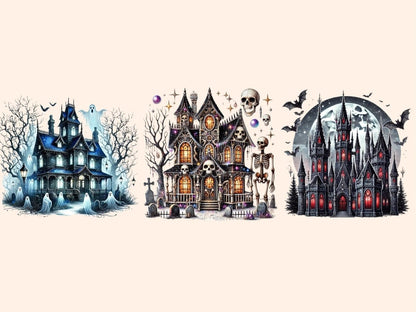 Halloween Houses Clipart Creepy House PNG - Wonders Artist