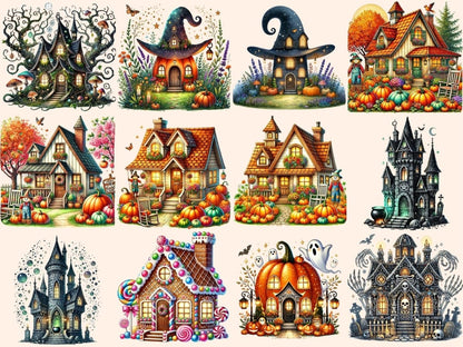 Halloween Houses (P2) Clipart Creepy House PNG - Wonders Artist
