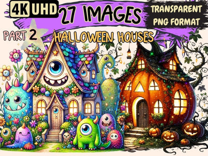 Halloween Houses (P2) Clipart Creepy House PNG - Wonders Artist