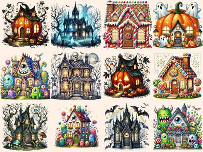 Halloween Houses (P2) Clipart Creepy House PNG - Wonders Artist