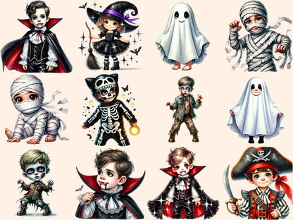 Halloween Kids Clipart costume design - Wonders Artist