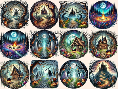 Halloween Landscapes Clipart Halloween Background - Wonders Artist