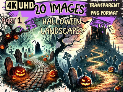 Halloween Landscapes Clipart Halloween Background - Wonders Artist