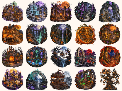 Halloween Landscapes Clipart — preview 7