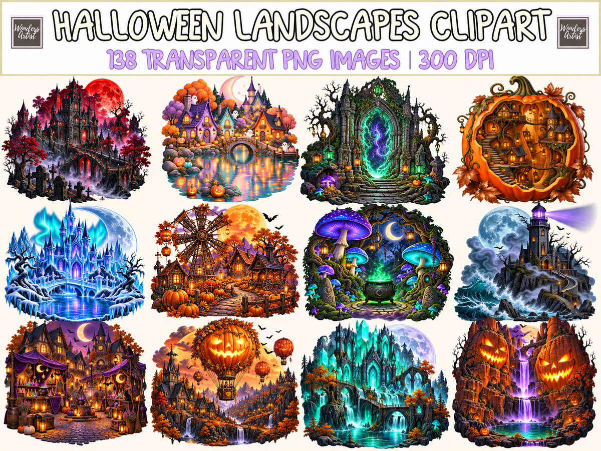 Halloween Landscapes Clipart — 138 transparent PNG images