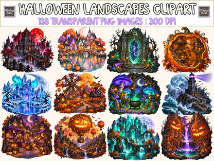 Halloween Landscapes Clipart — 138 transparent PNG images