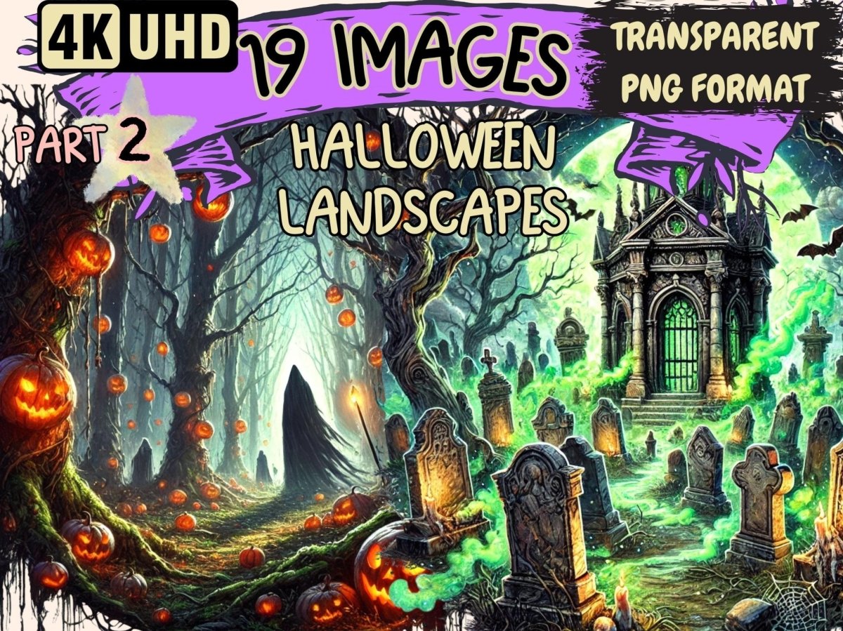 Halloween Landscapes (P2) Clipart Halloween Background - Wonders Artist