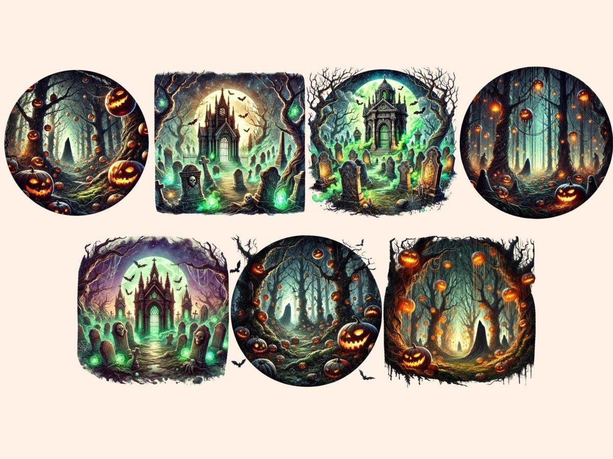 Halloween Landscapes (P2) Clipart Halloween Background - Wonders Artist