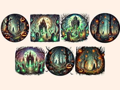 Halloween Landscapes (P2) Clipart Halloween Background - Wonders Artist