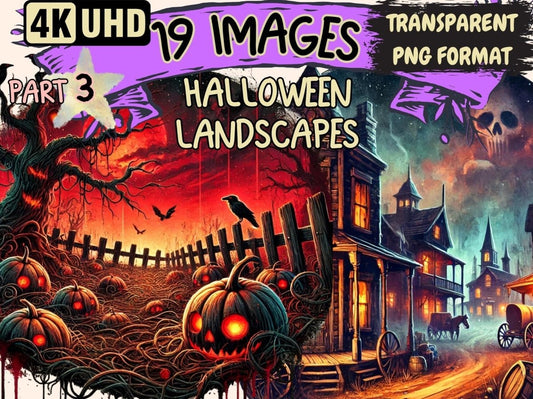 Halloween Landscapes (P3) Clipart Halloween Background - Wonders Artist