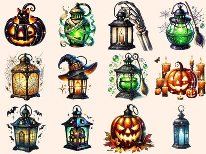 Halloween Lanterns Clipart creepy lanterns - Wonders Artist
