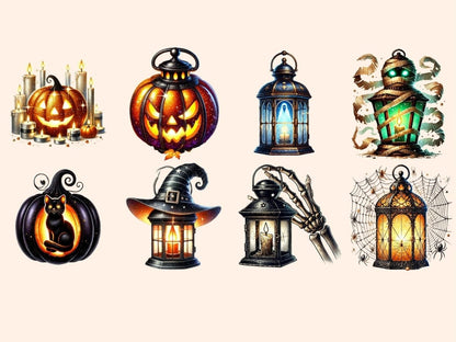 Halloween Lanterns Clipart creepy lanterns - Wonders Artist