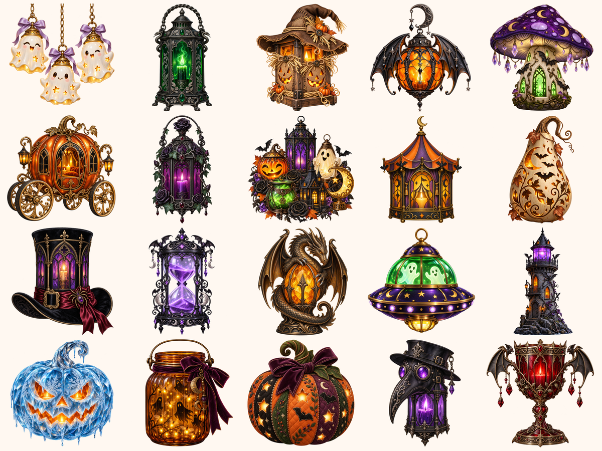 Halloween Lanterns Clipart — preview 3