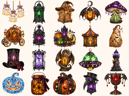 Halloween Lanterns Clipart — preview 3