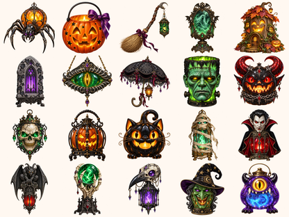 Halloween Lanterns Clipart — preview 4