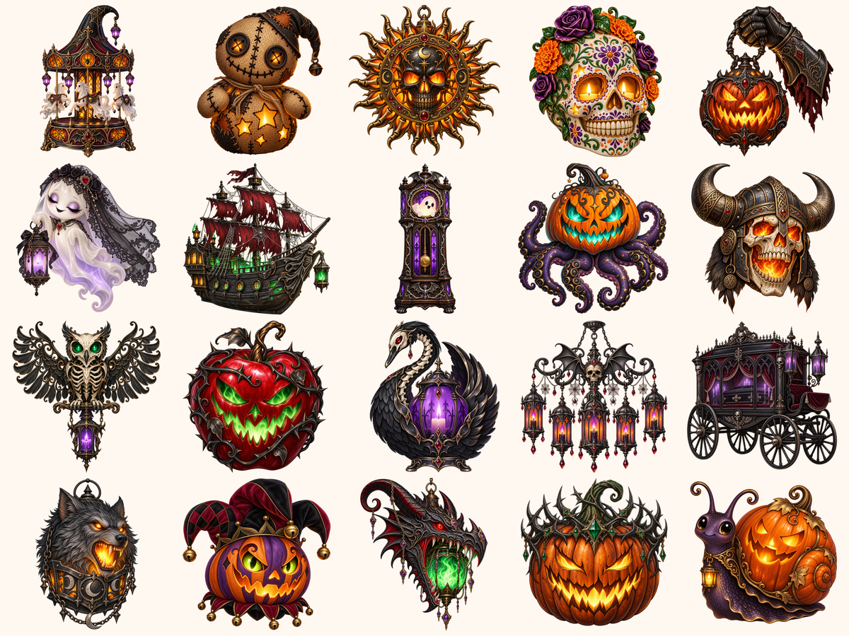 Halloween Lanterns Clipart — preview 5