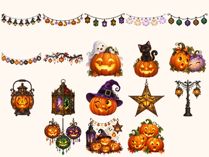 Halloween Lanterns Clipart — preview 8