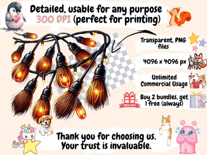 Halloween Lights Clipart digital halloween - Wonders Artist