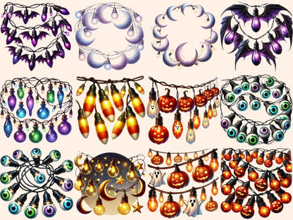 Halloween Lights Clipart digital halloween - Wonders Artist