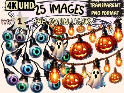 Halloween Lights Clipart digital halloween - Wonders Artist