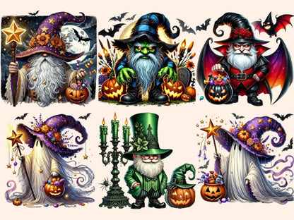 Halloween Monster Gnomes Clipart Creepy Gnome Art - Wonders Artist