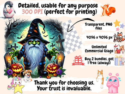 Halloween Monster Gnomes Clipart Creepy Gnome Art - Wonders Artist