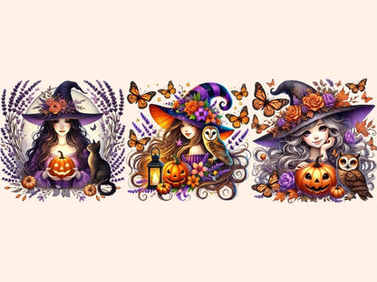 Halloween Moon Witches Clipart baby witch clipart - Wonders Artist