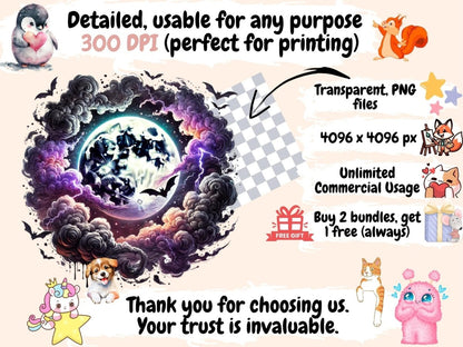 Halloween Moons Clipart Creepy Moon Art - Wonders Artist