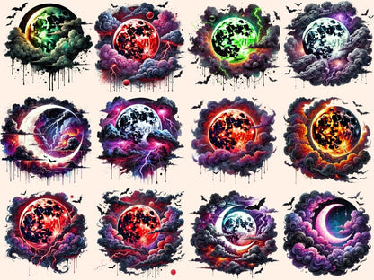 Halloween Moons Clipart Creepy Moon Art - Wonders Artist