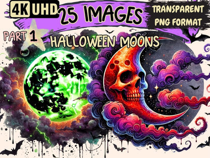 Halloween Moons Clipart Creepy Moon Art - Wonders Artist