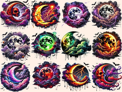 Halloween Moons Clipart Creepy Moon Art - Wonders Artist