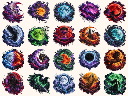 Halloween Moons Clipart — preview 6