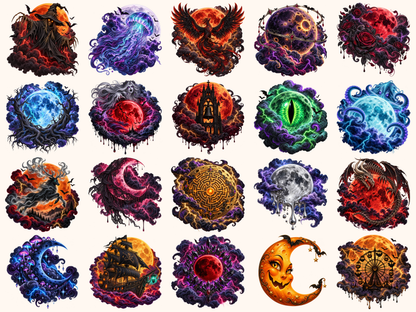 Halloween Moons Clipart — preview 7
