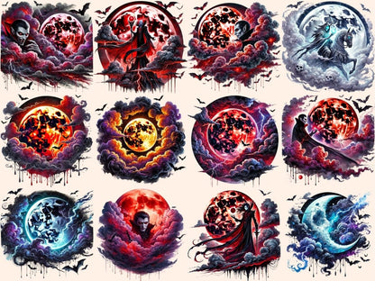 Halloween Moons (P2) Clipart Creepy Moon Art - Wonders Artist