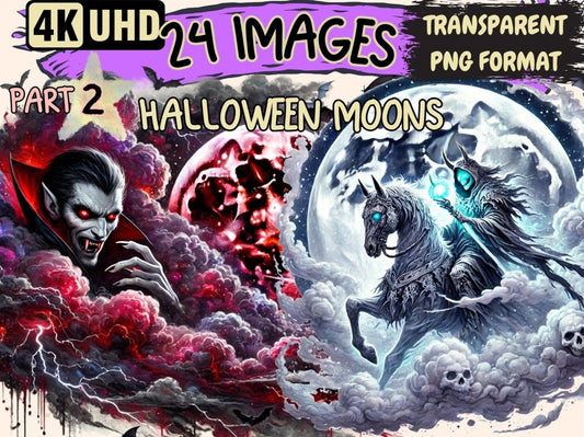Halloween Moons (P2) Clipart Creepy Moon Art - Wonders Artist
